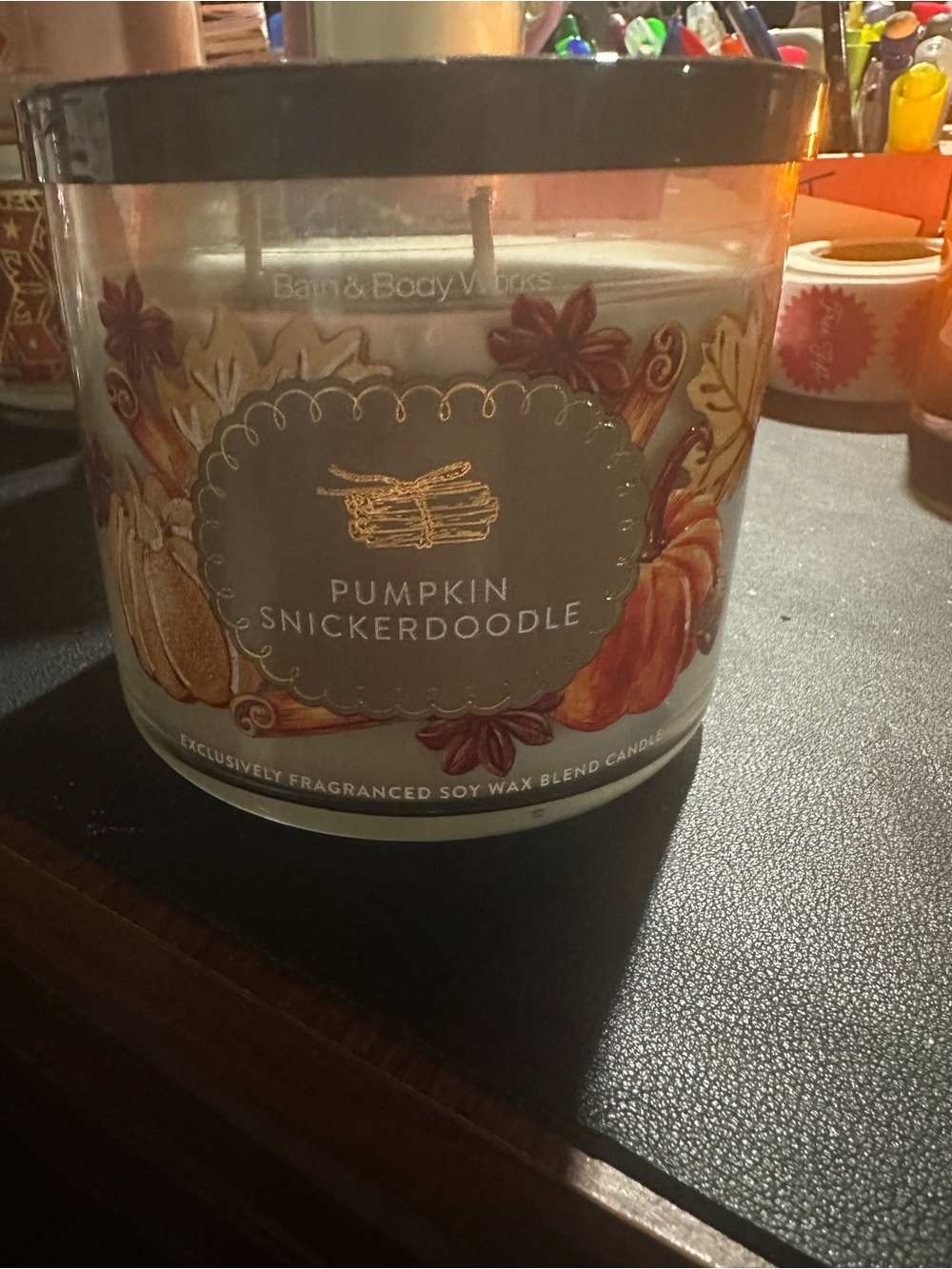 Bath & Body Works Pumpkin Snickerdoodle Candle - Brown & Gold